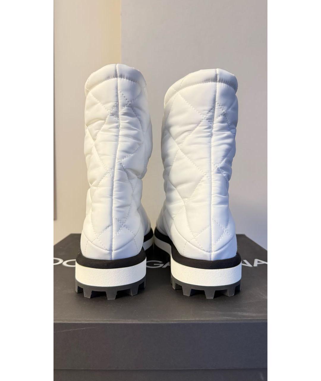 DOLCE&GABBANA Белые текстильные полусапоги, фото 4