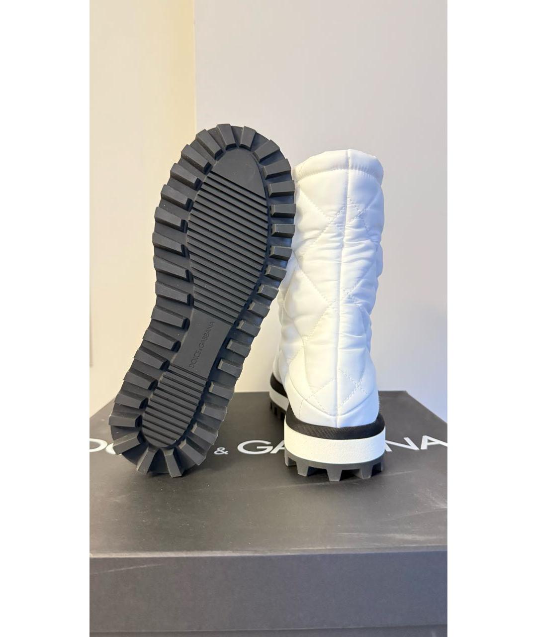 DOLCE&GABBANA Белые текстильные полусапоги, фото 5