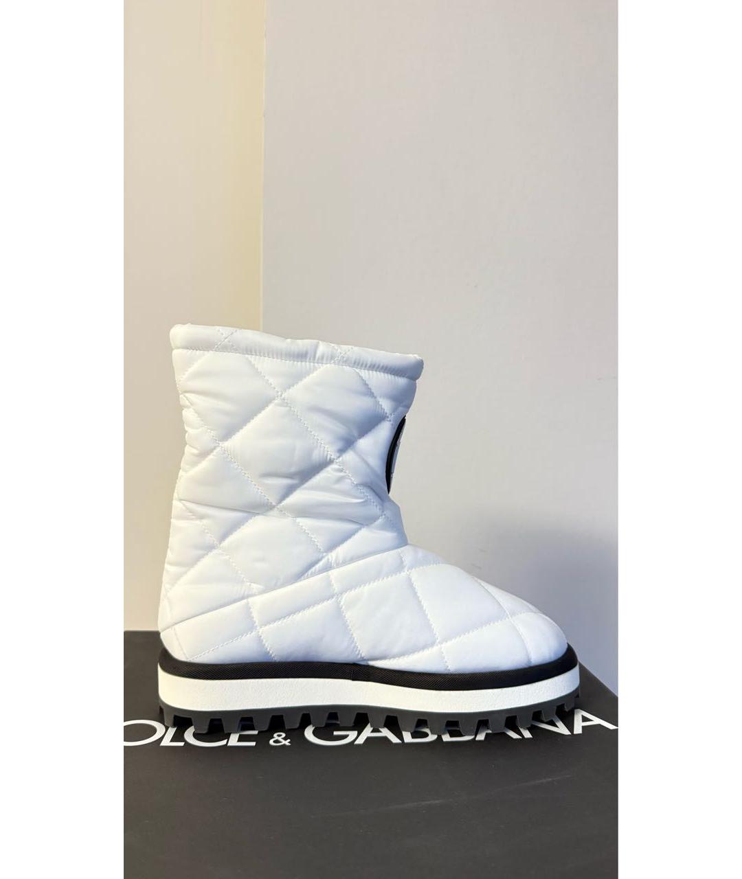 DOLCE&GABBANA Белые текстильные полусапоги, фото 6