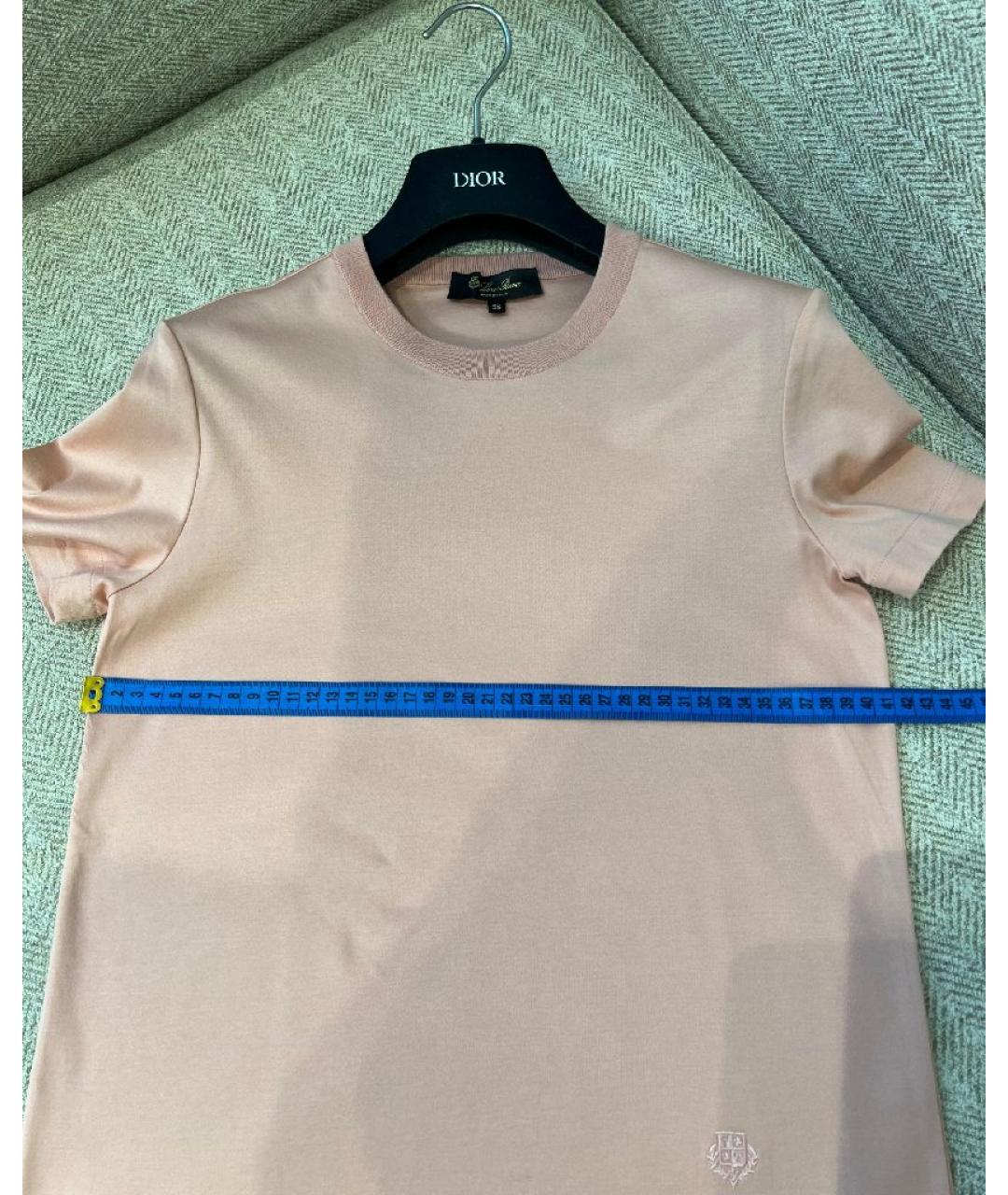 LORO PIANA Коралловая хлопковая футболка, фото 7