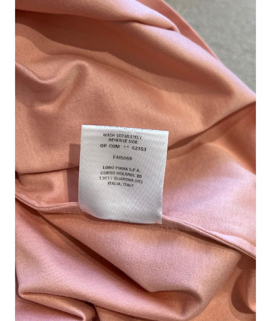 LORO PIANA Коралловая хлопковая футболка, фото 5