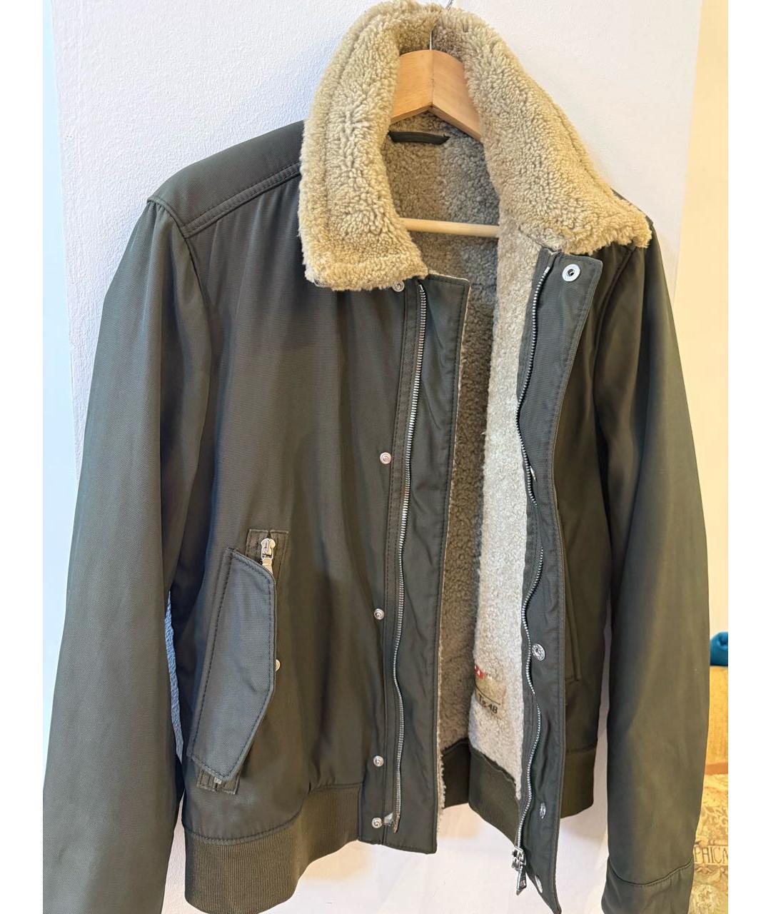 PRADA Хаки шерстяная дубленка/шуба, фото 6