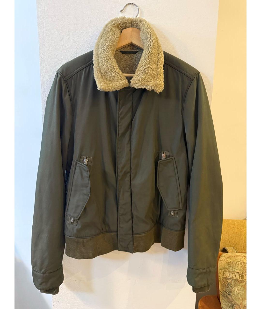 PRADA Хаки шерстяная дубленка/шуба, фото 9