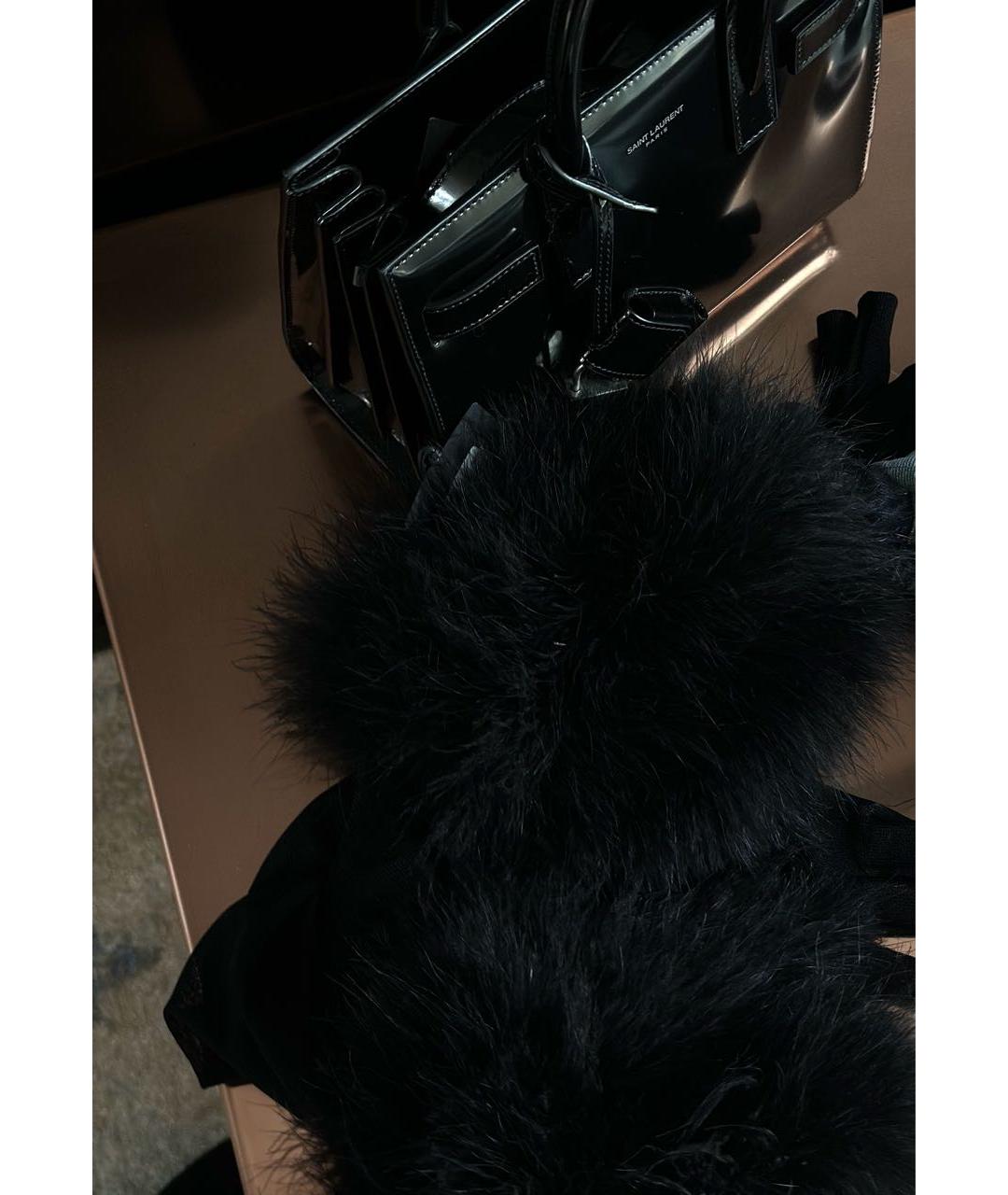 SAINT LAURENT Черные шерстяные перчатки, фото 7