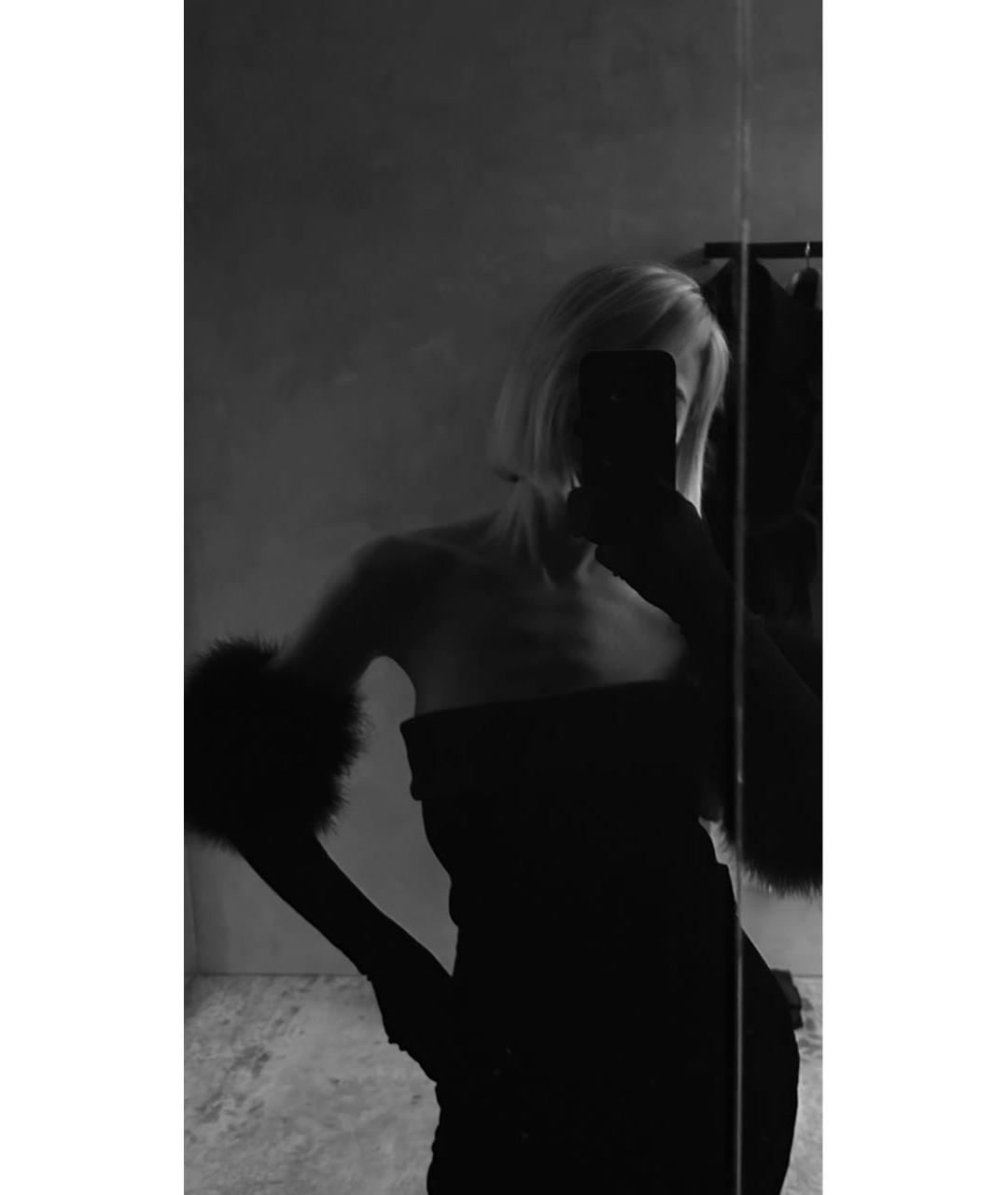 SAINT LAURENT Черные шерстяные перчатки, фото 4