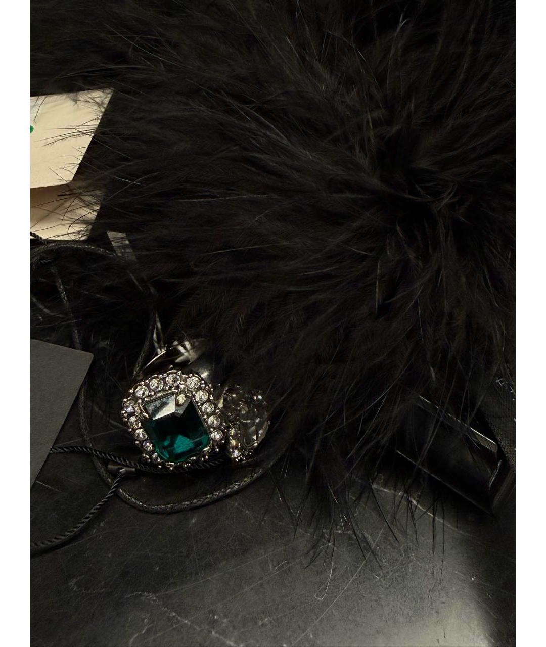 SAINT LAURENT Черные шерстяные перчатки, фото 6