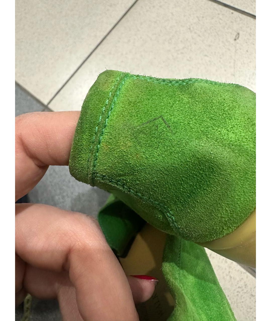 LORO PIANA Зеленые замшевые лоферы, фото 3