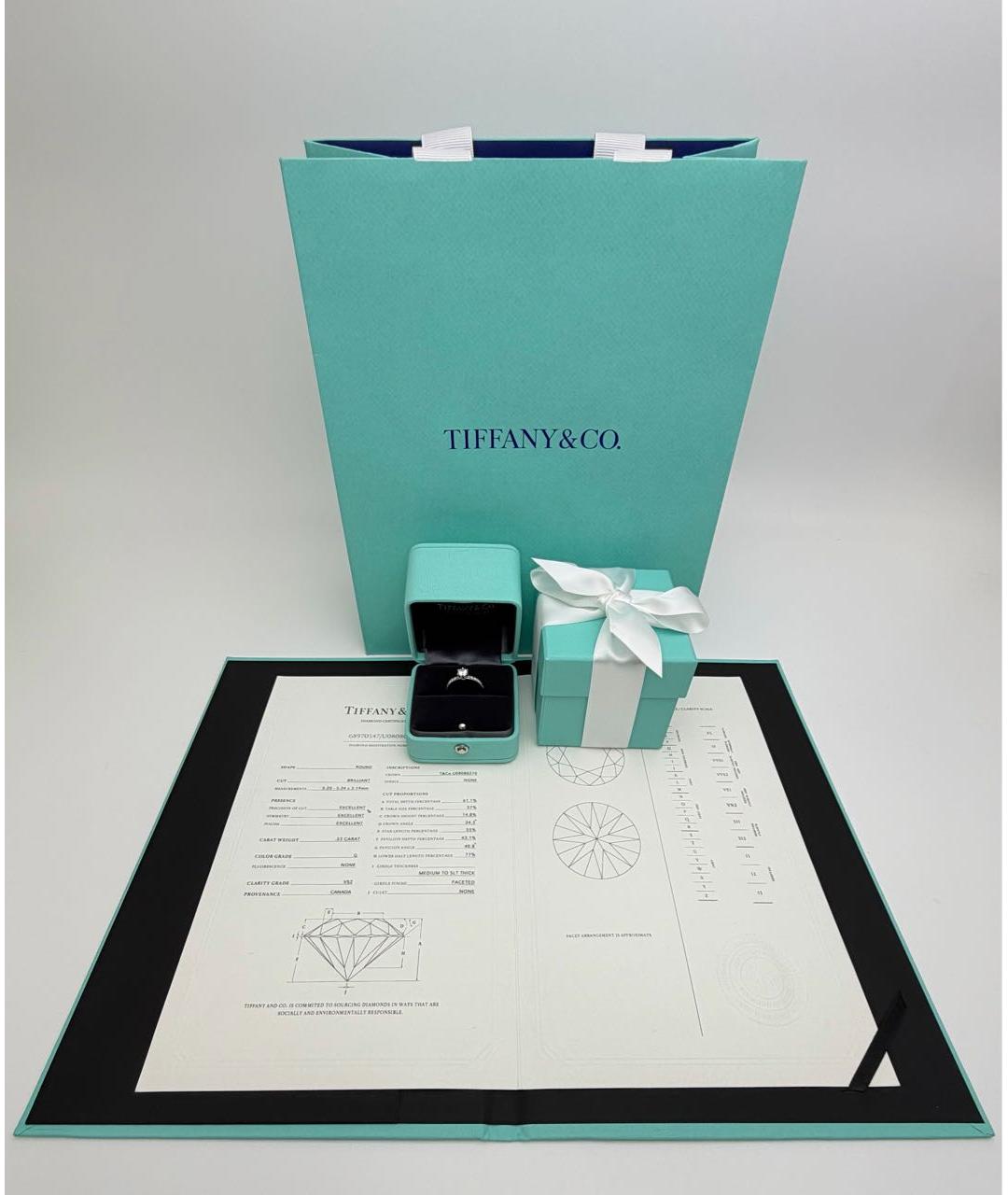 TIFFANY&CO Белое платиновое кольцо, фото 2