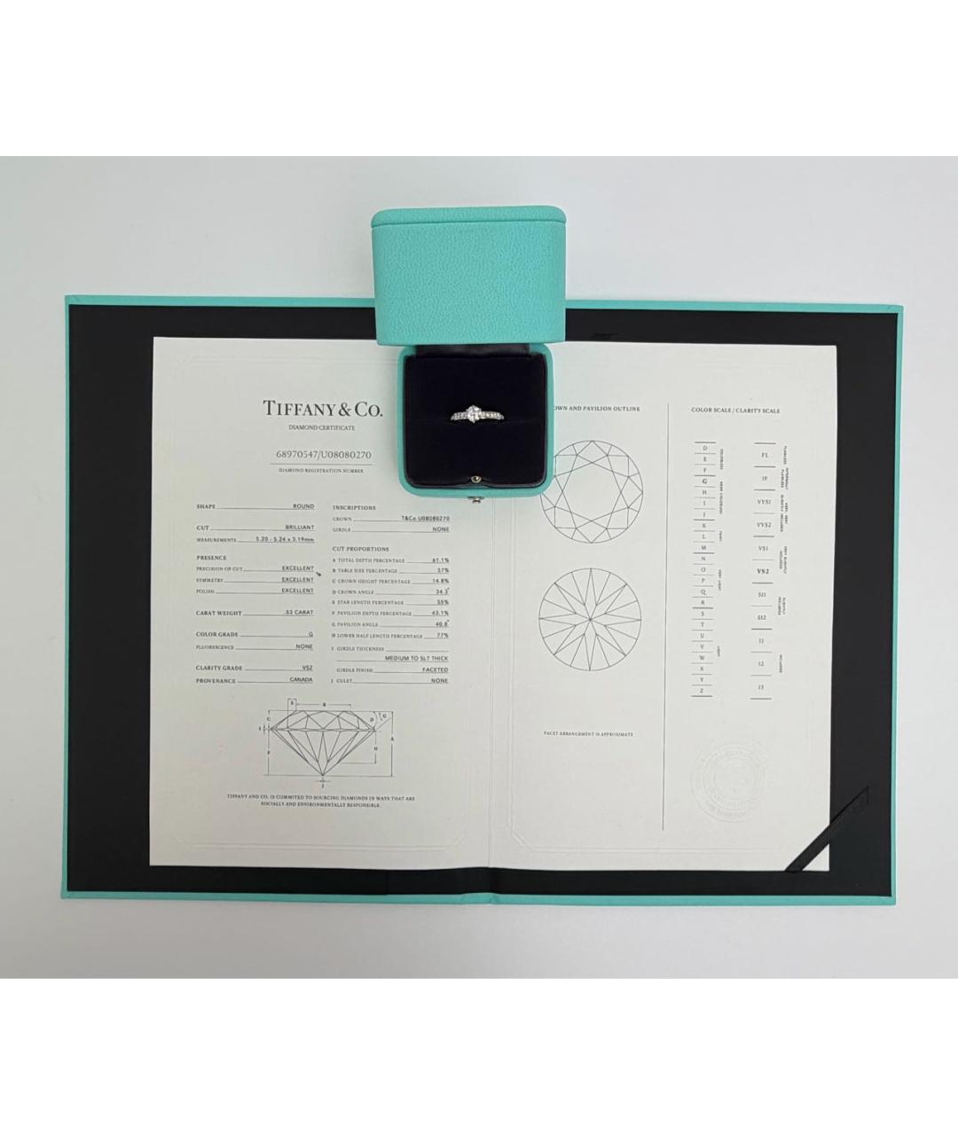 TIFFANY&CO Белое платиновое кольцо, фото 3