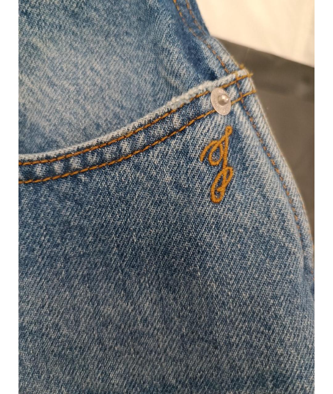 JACQUEMUS Голубые хлопковые прямые джинсы, фото 4