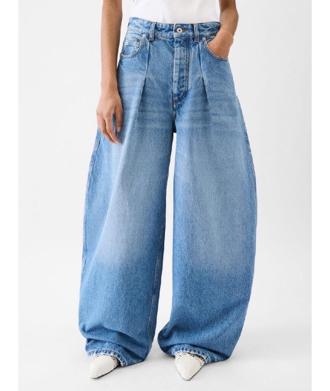 JACQUEMUS Голубые хлопковые прямые джинсы, фото 6