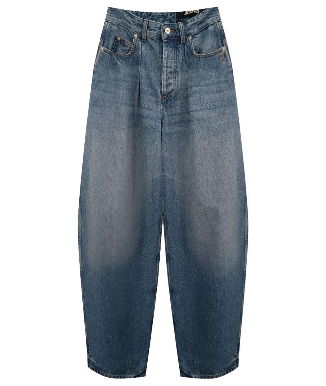 JACQUEMUS Голубые хлопковые прямые джинсы, фото 1