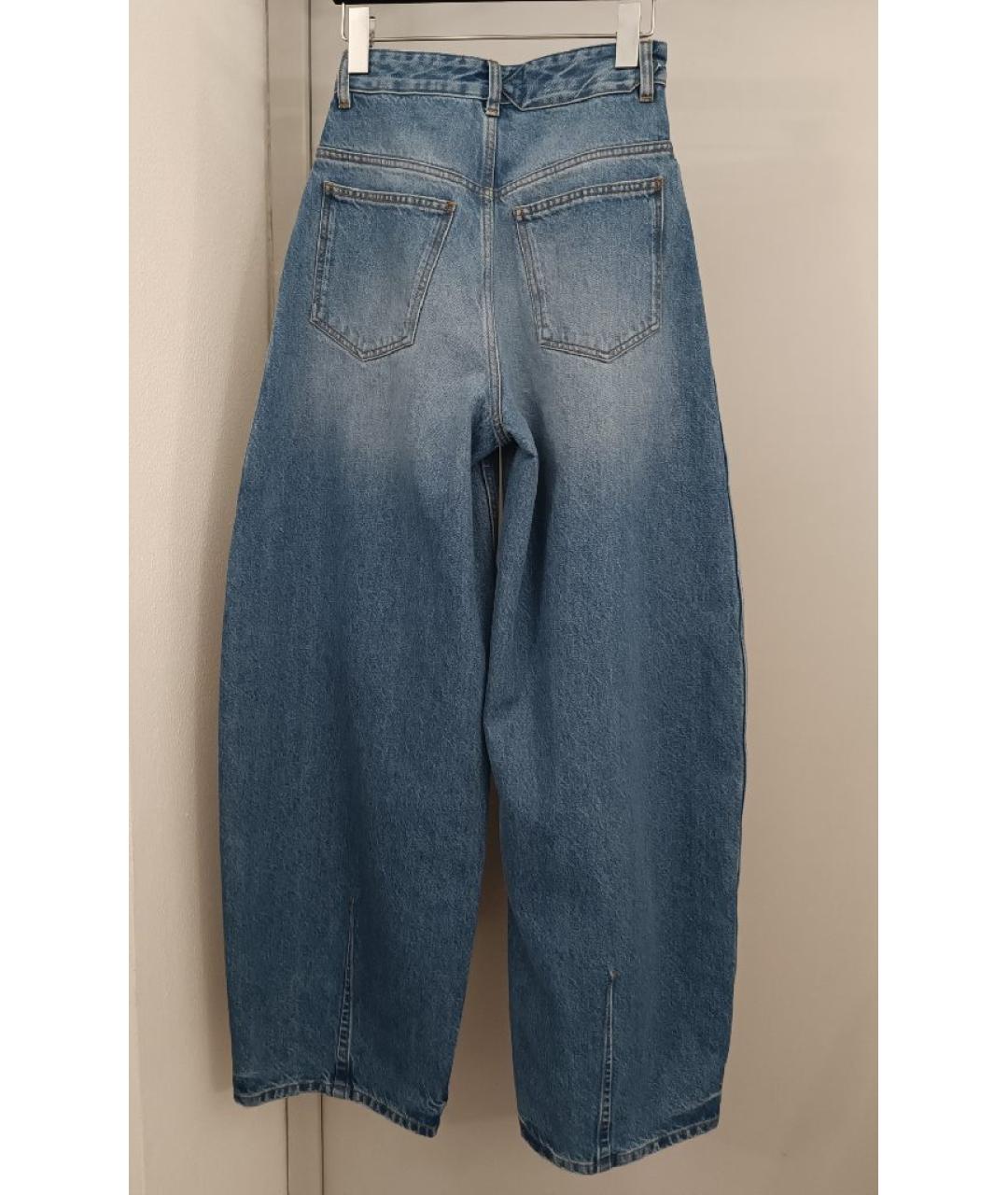 JACQUEMUS Голубые хлопковые прямые джинсы, фото 2