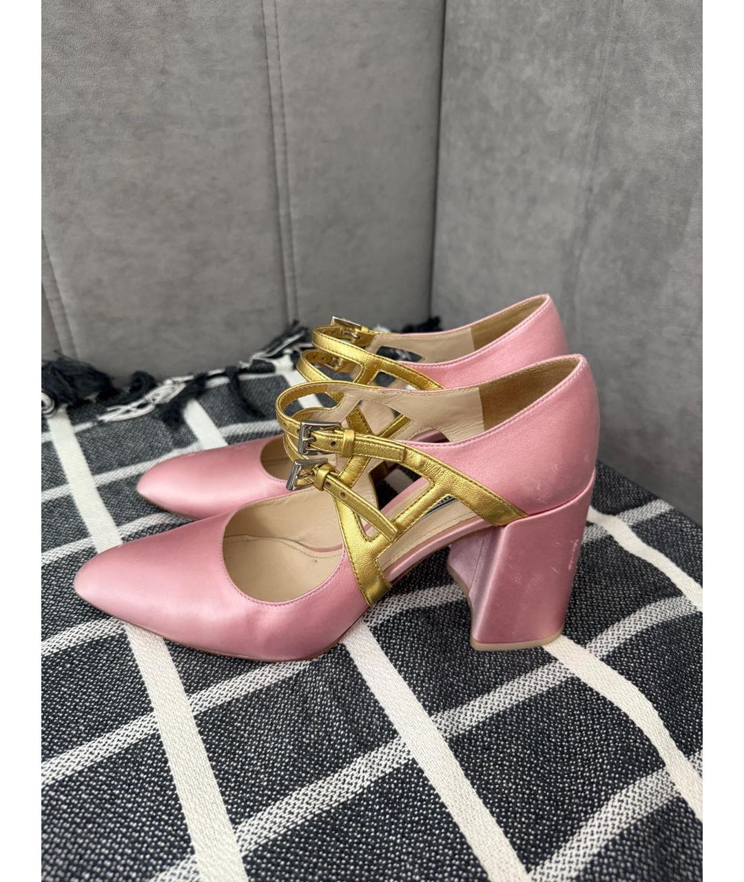 PRADA Розовые текстильные туфли, фото 4