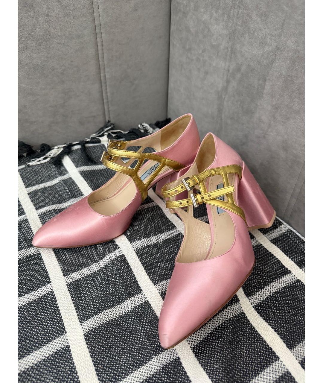 PRADA Розовые текстильные туфли, фото 5