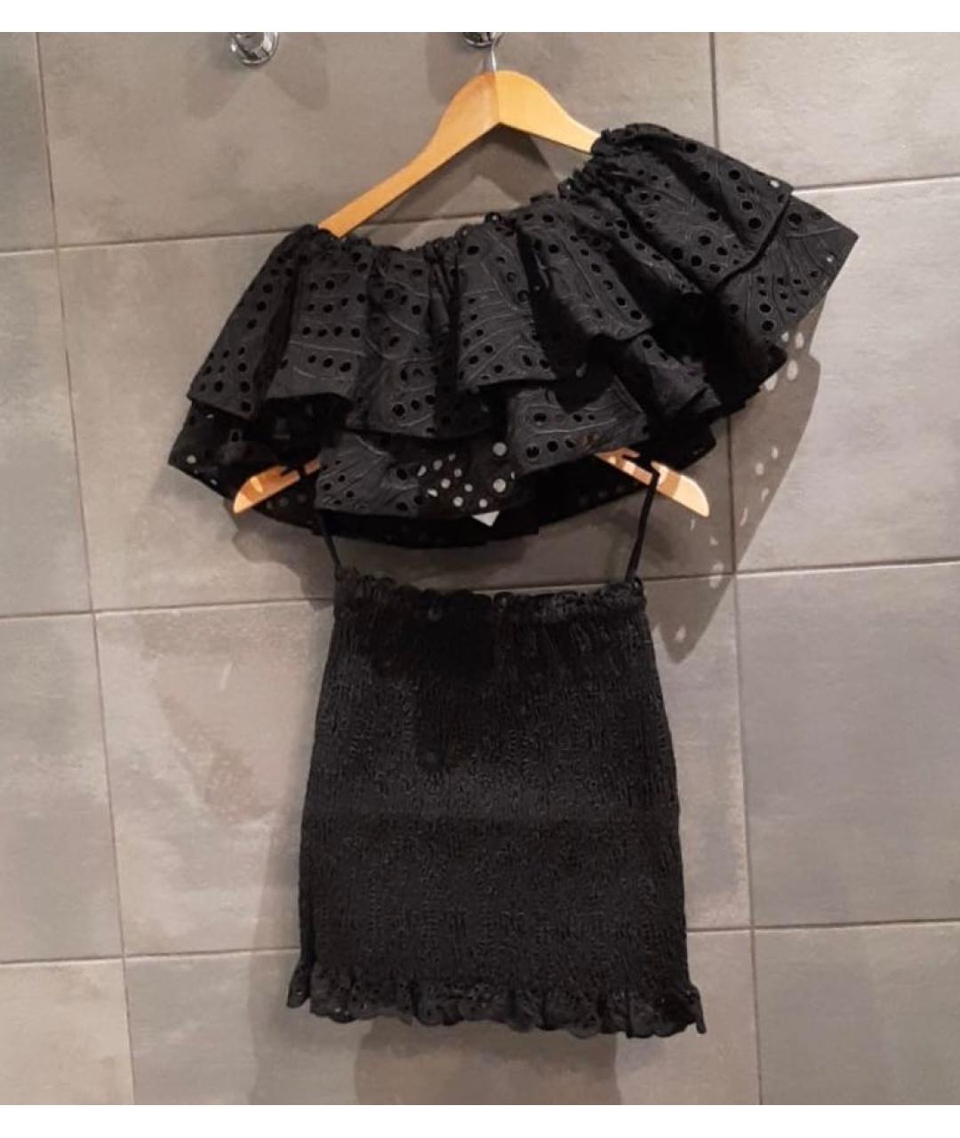 CHARO RUIZ Черный хлопковый костюм с юбками, фото 2