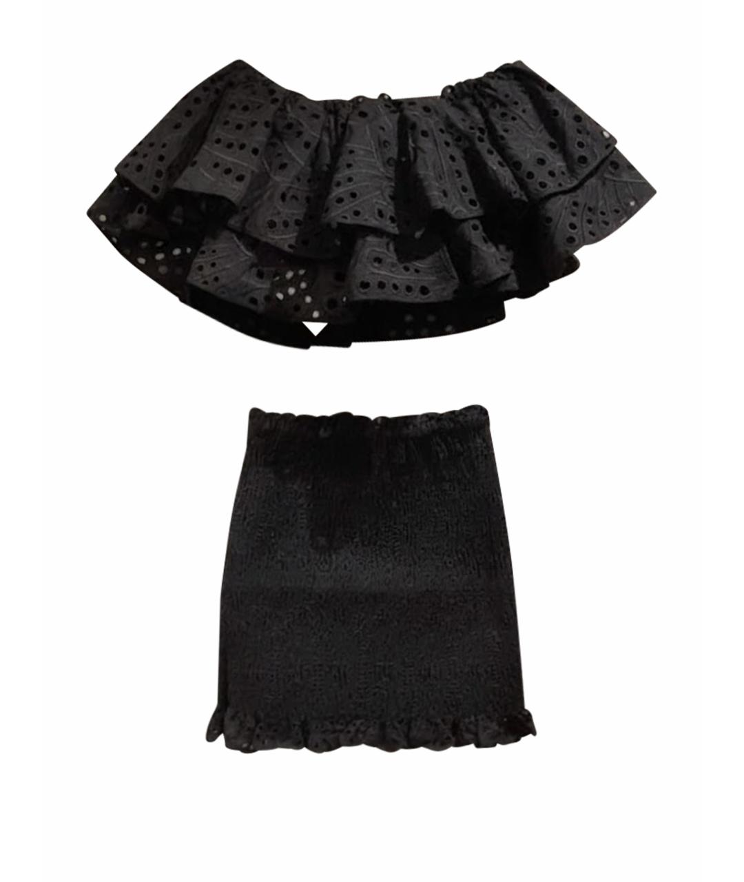 CHARO RUIZ Черный хлопковый костюм с юбками, фото 1