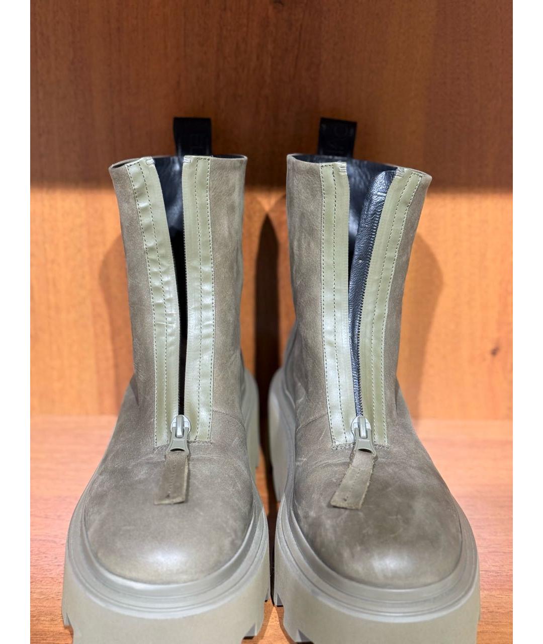 ELENA IACHI Хаки кожаные полусапоги, фото 4