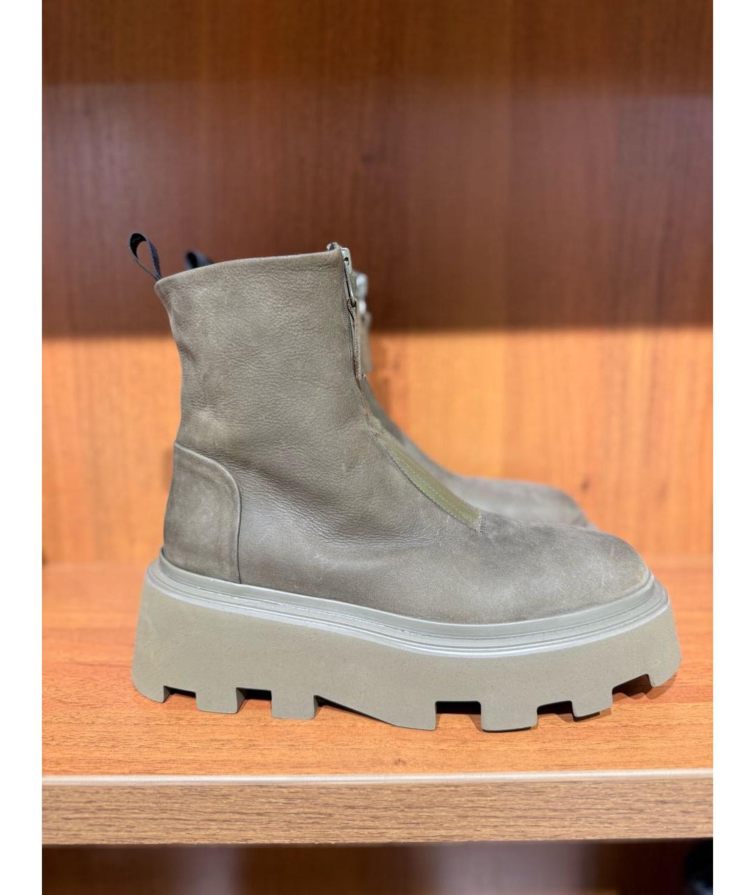 ELENA IACHI Хаки кожаные полусапоги, фото 6