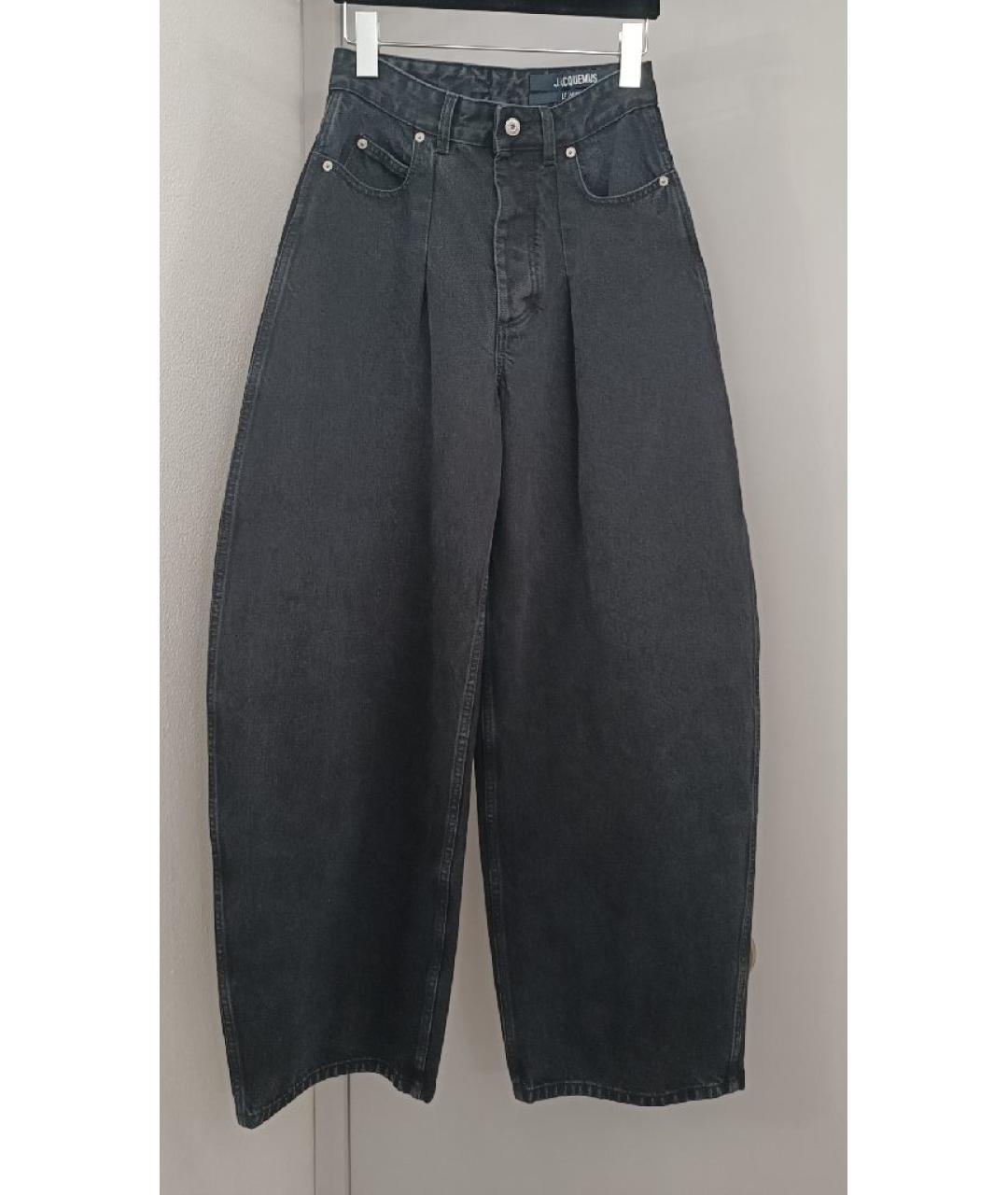 JACQUEMUS Черные хлопковые прямые джинсы, фото 10