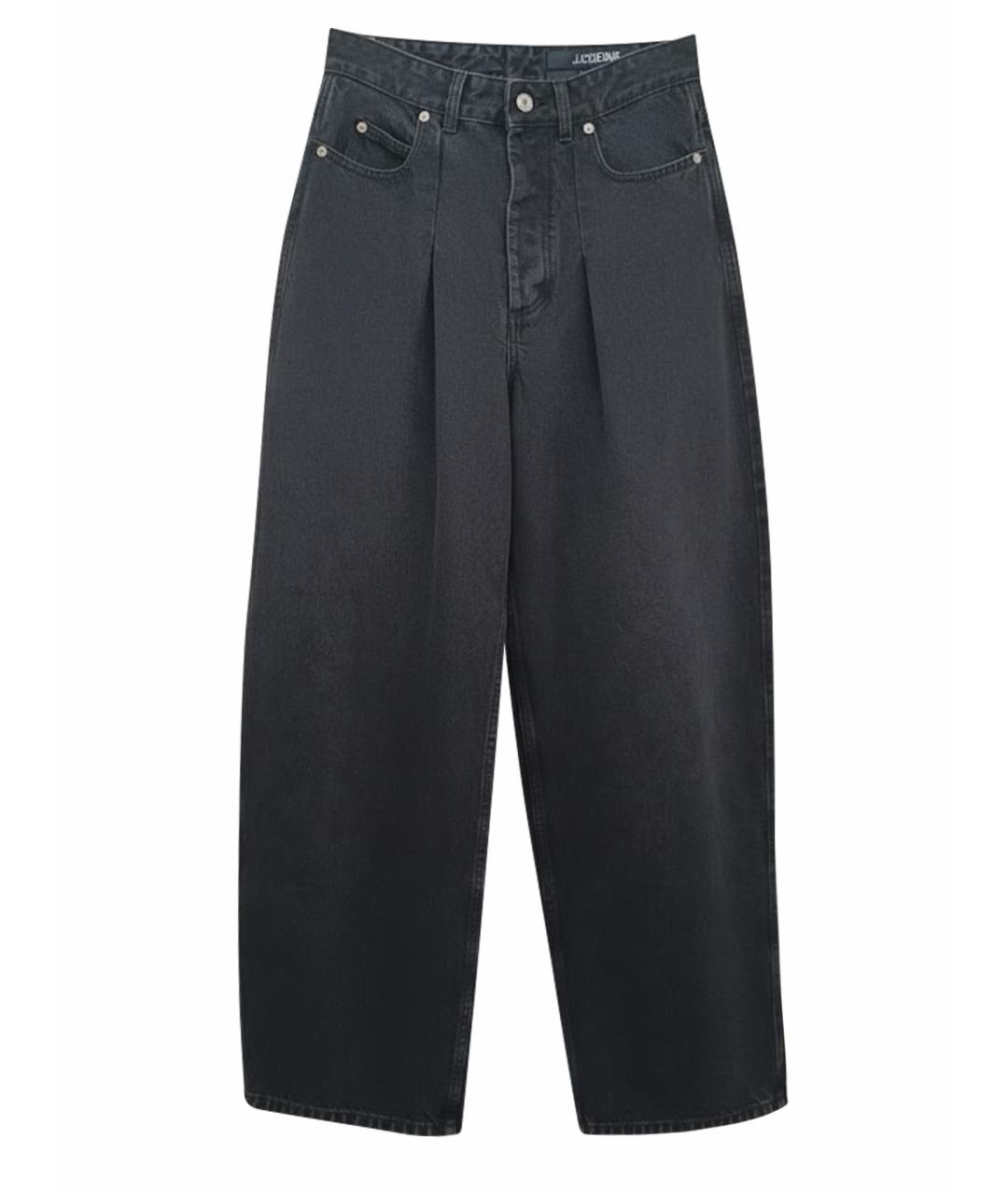 JACQUEMUS Черные хлопковые прямые джинсы, фото 1