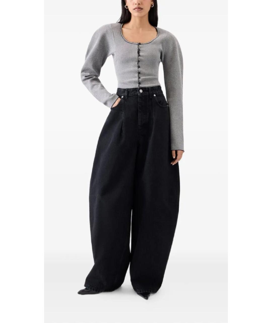 JACQUEMUS Черные хлопковые прямые джинсы, фото 7