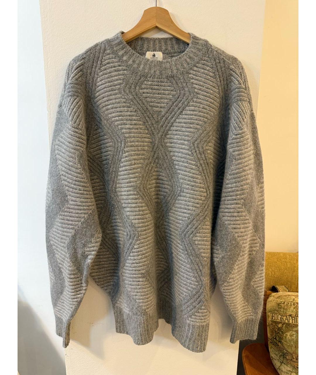 LANVIN Серый шерстяной джемпер / свитер, фото 8
