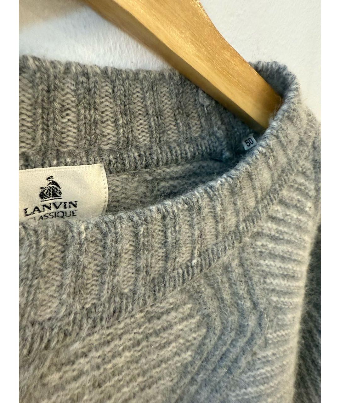 LANVIN Серый шерстяной джемпер / свитер, фото 3