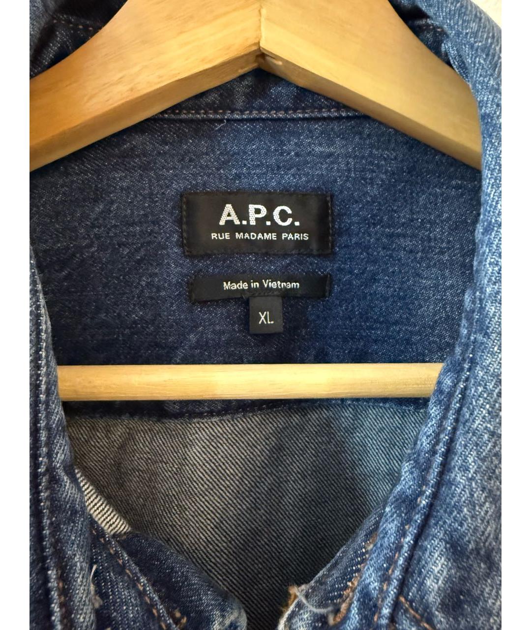 A.P.C. Синяя хлопковая кэжуал рубашка, фото 2