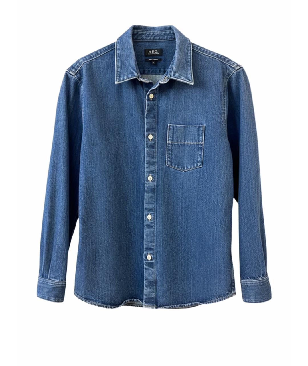 A.P.C. Синяя хлопковая кэжуал рубашка, фото 1