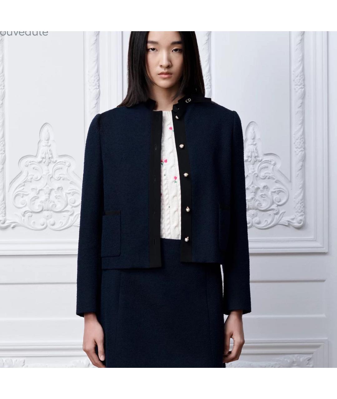 CHRISTIAN DIOR Темно-синий жакет/пиджак, фото 4