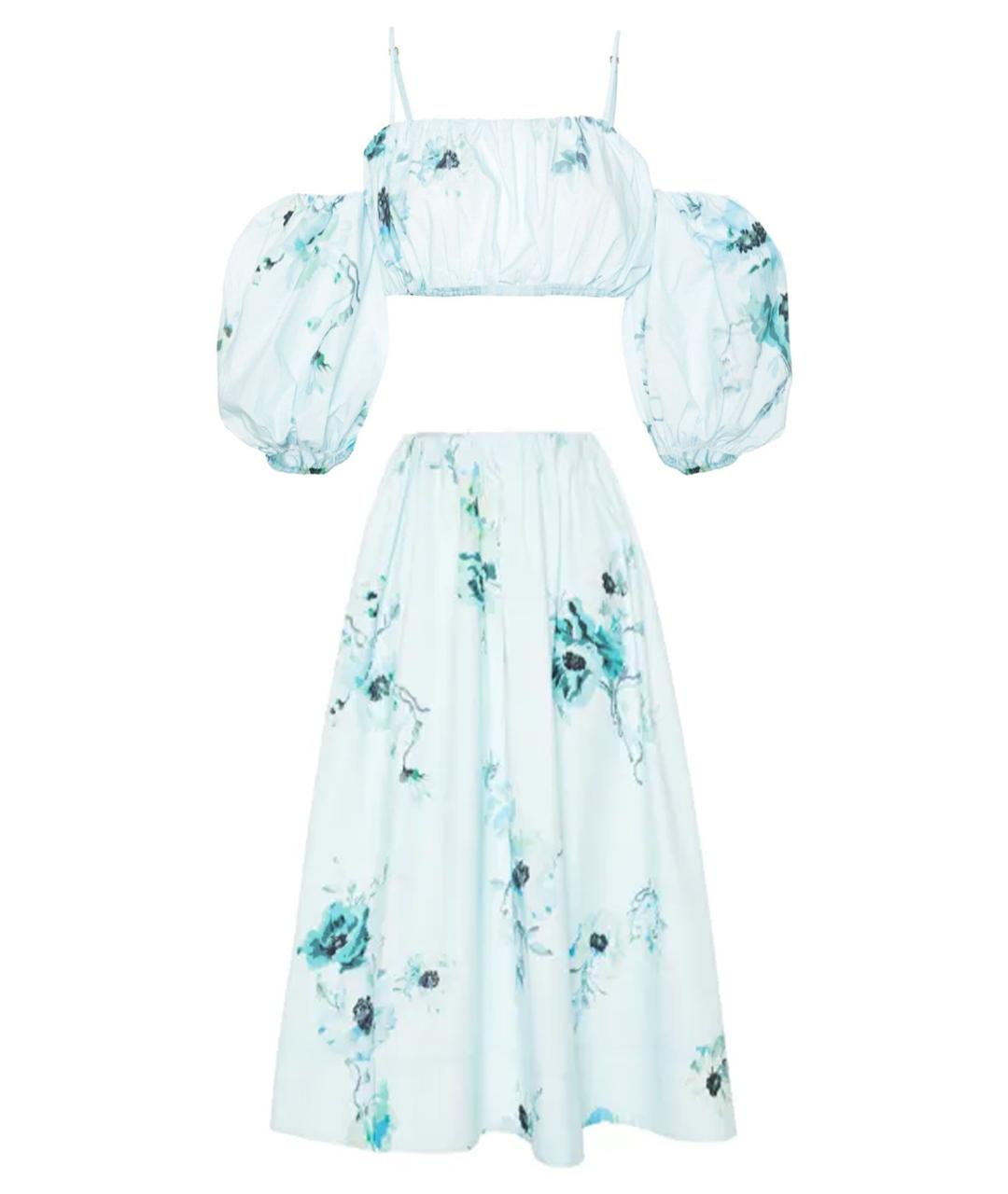 ZIMMERMANN Голубой хлопковый костюм с юбками, фото 1