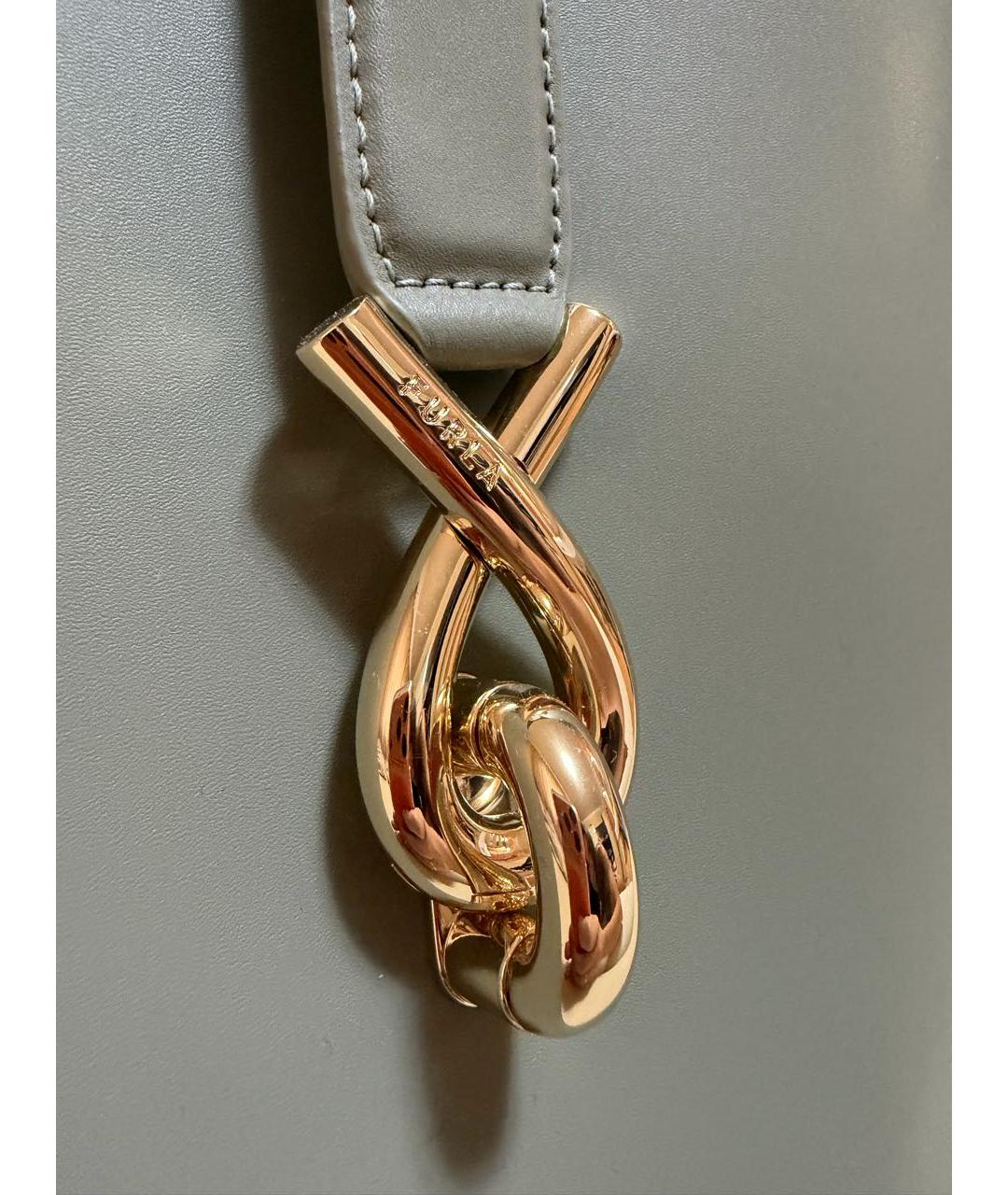 FURLA Бирюзовая кожаная сумка с короткими ручками, фото 3