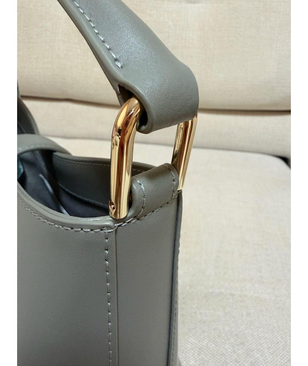 FURLA Бирюзовая кожаная сумка с короткими ручками, фото 2