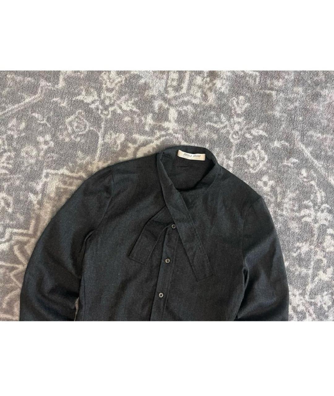 MIU MIU Антрацитовая шерстяная рубашка, фото 2