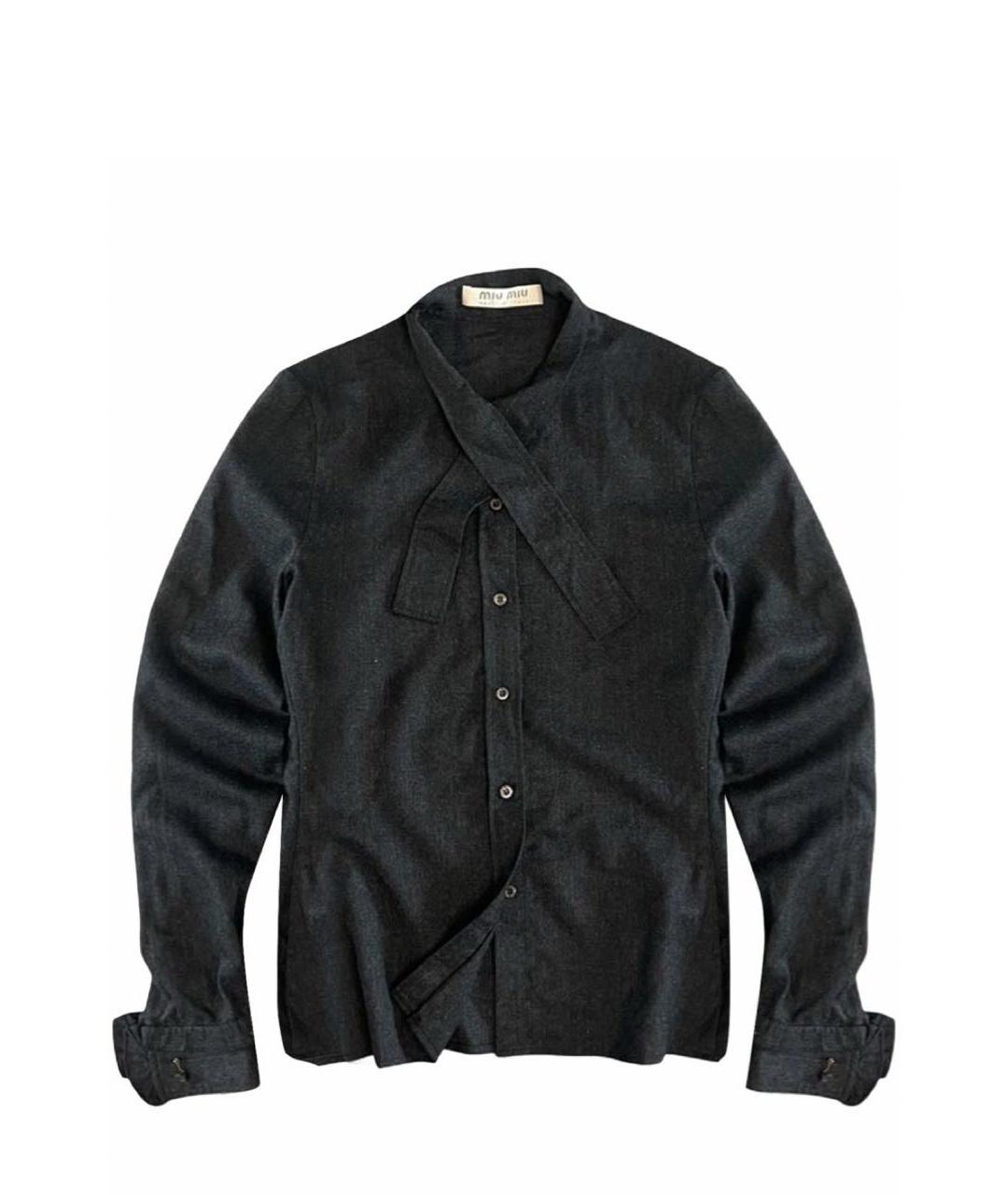 MIU MIU Антрацитовая шерстяная рубашка, фото 6