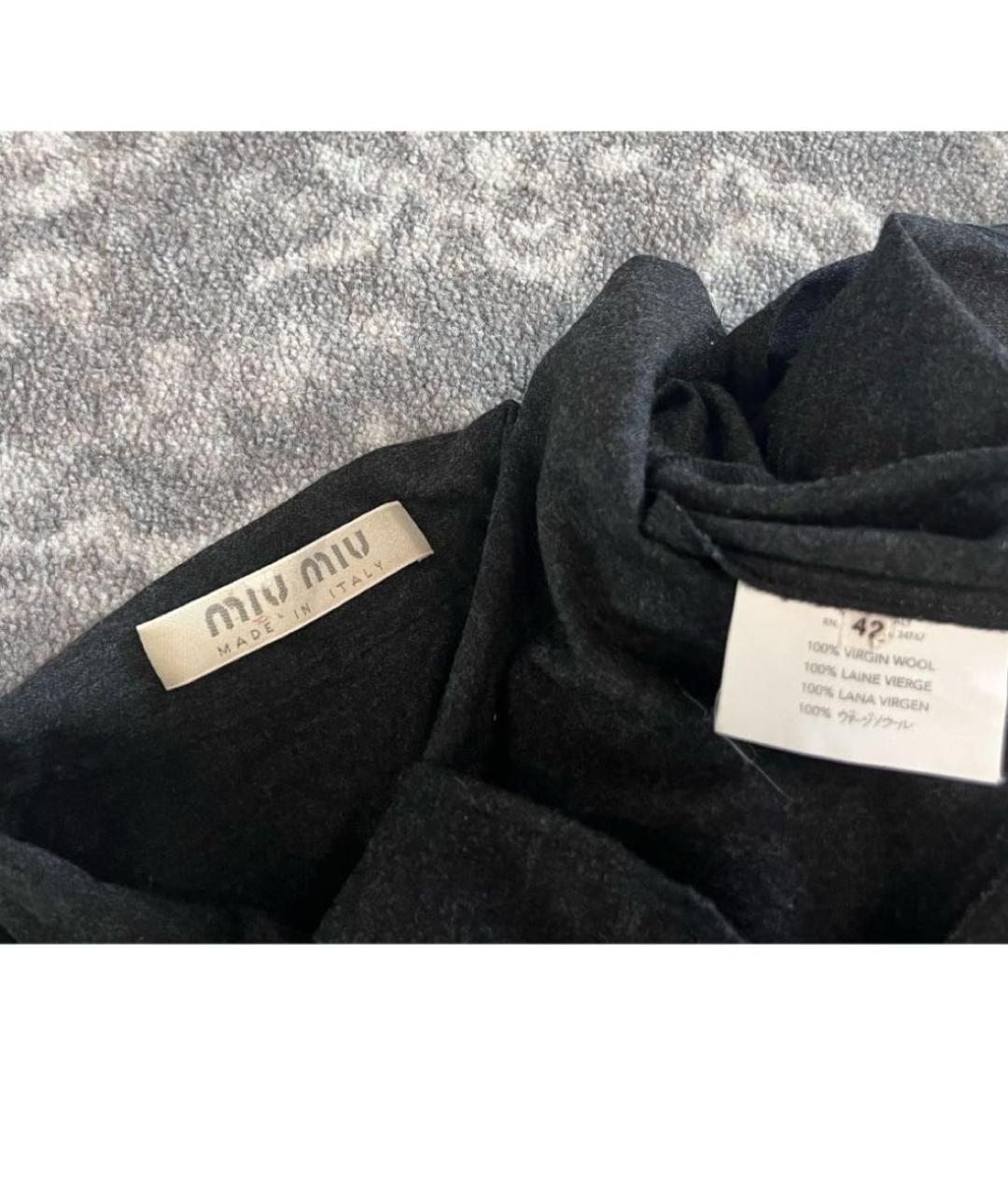 MIU MIU Антрацитовая шерстяная рубашка, фото 4