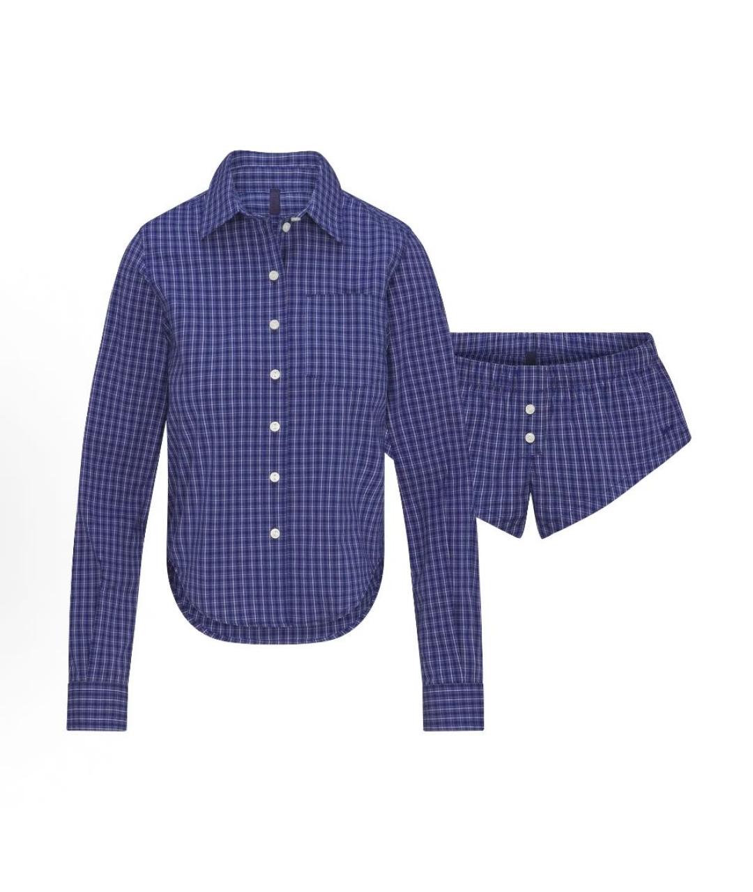 SKIMS Синяя хлопковая пижама, фото 8