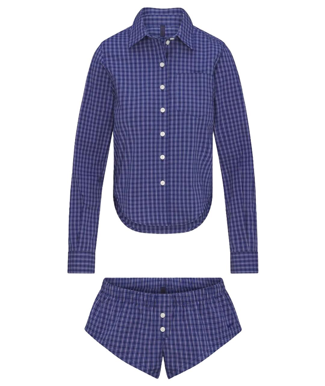 SKIMS Синяя хлопковая пижама, фото 1