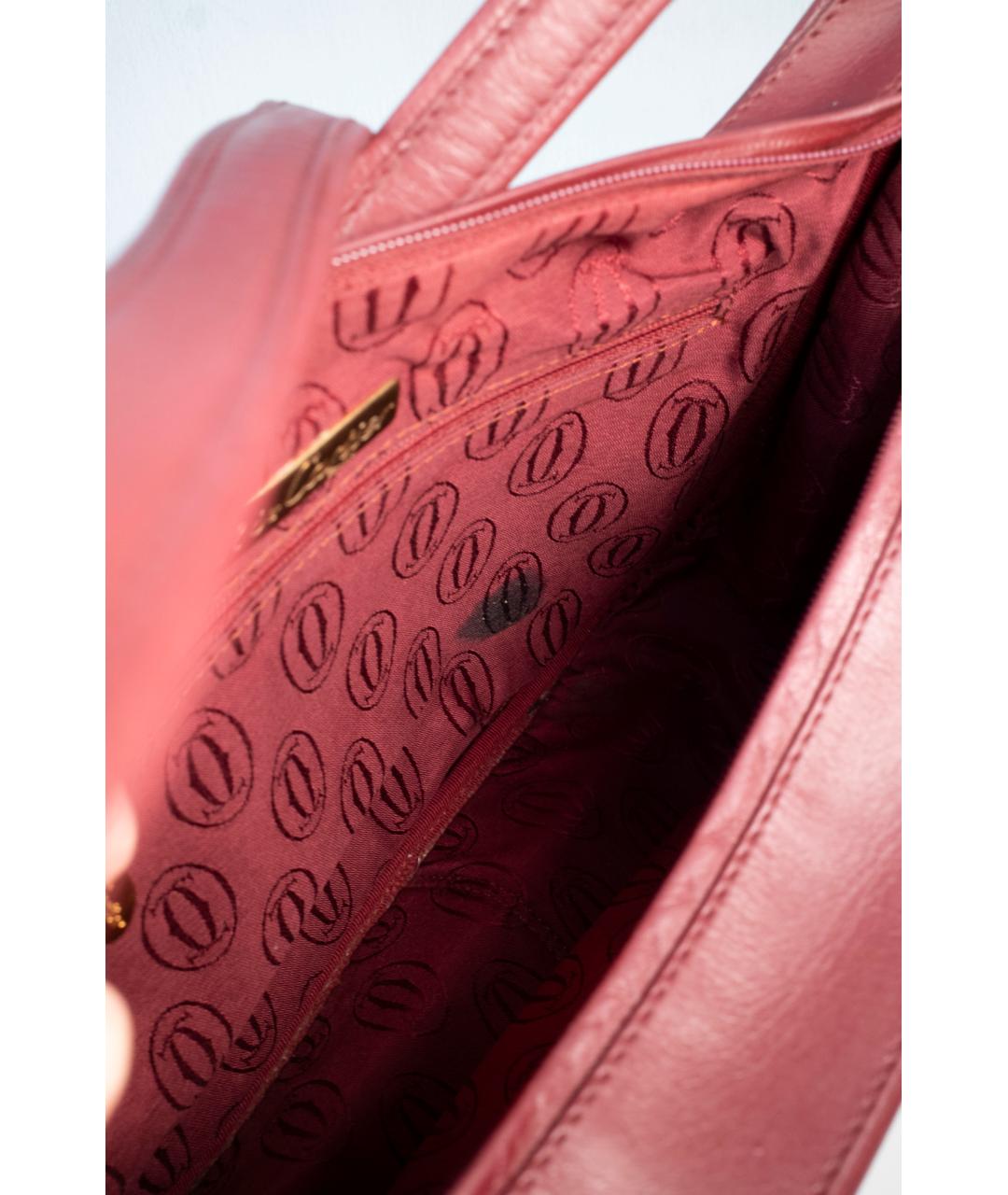 CARTIER Бордовая кожаная сумка через плечо, фото 7