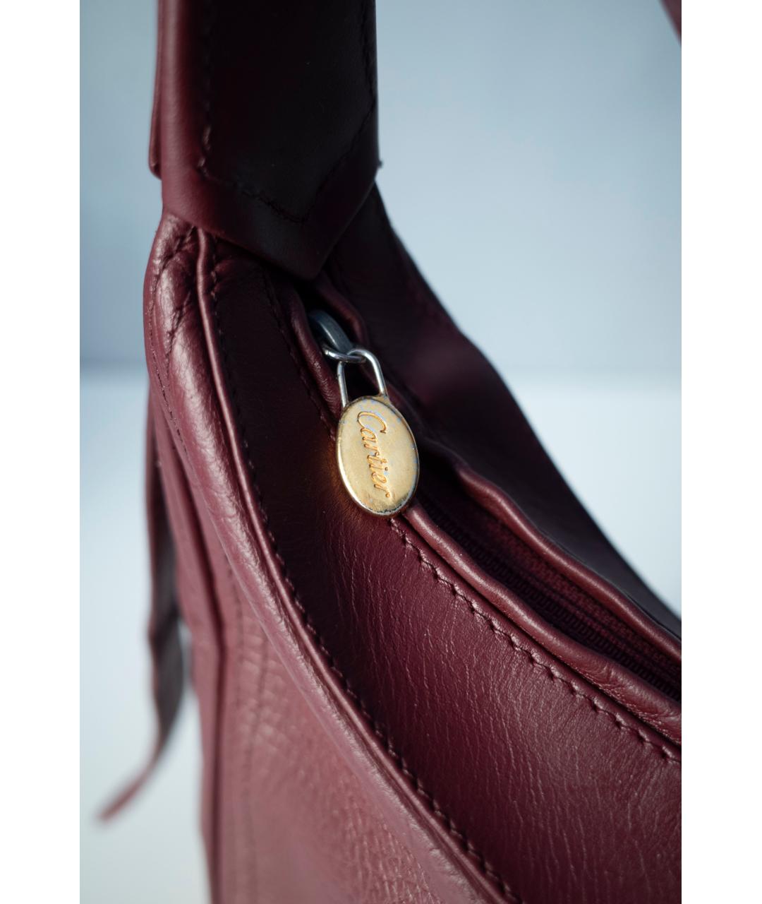 CARTIER Бордовая кожаная сумка через плечо, фото 4