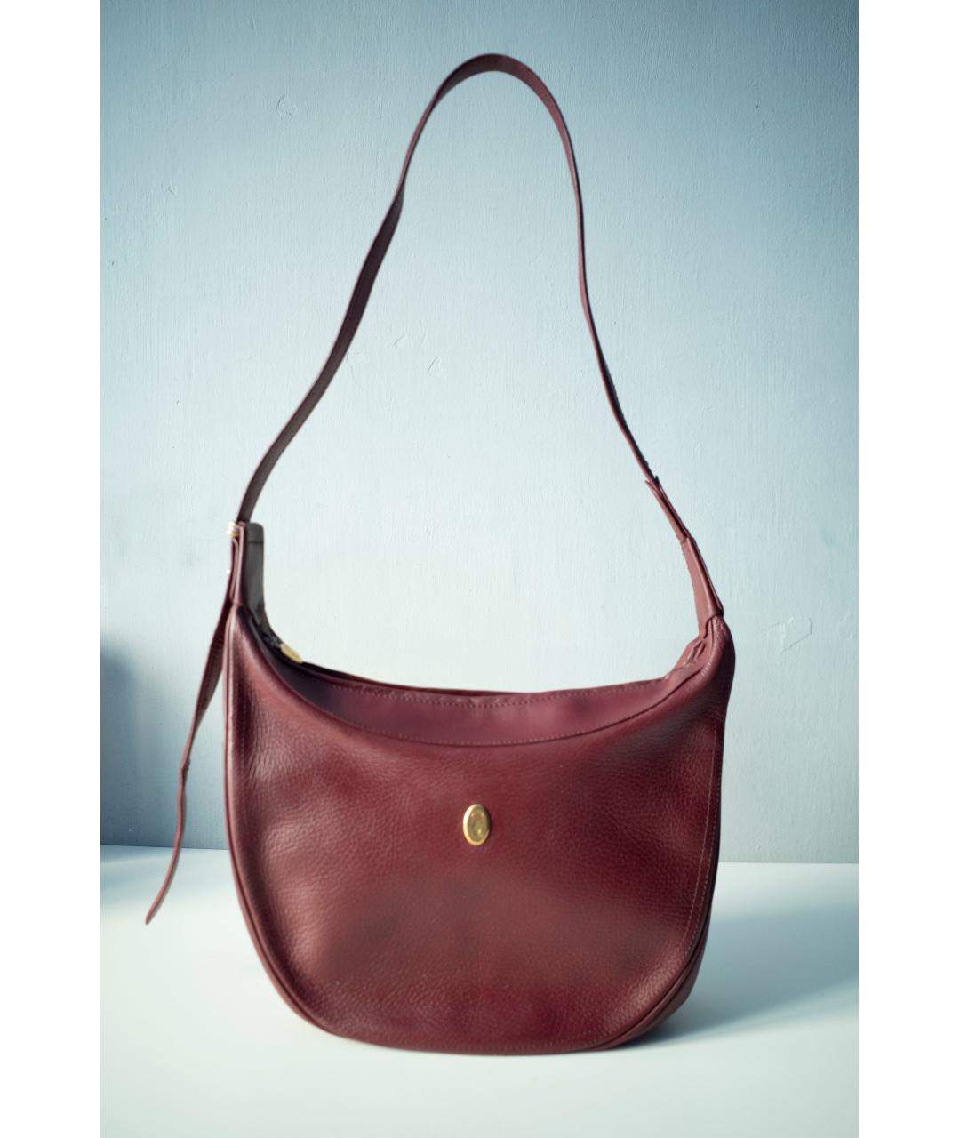 CARTIER Бордовая кожаная сумка через плечо, фото 9