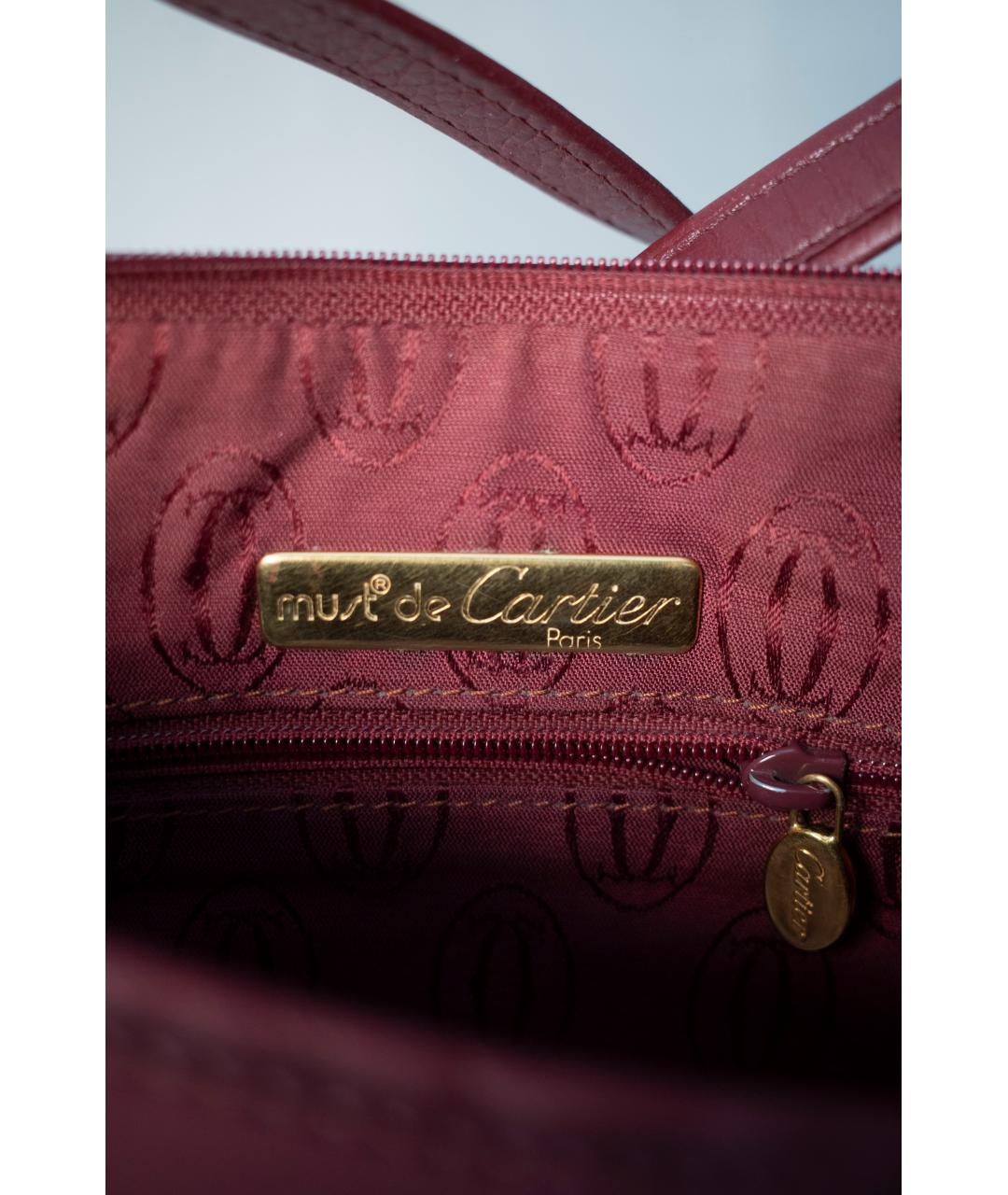 CARTIER Бордовая кожаная сумка через плечо, фото 5