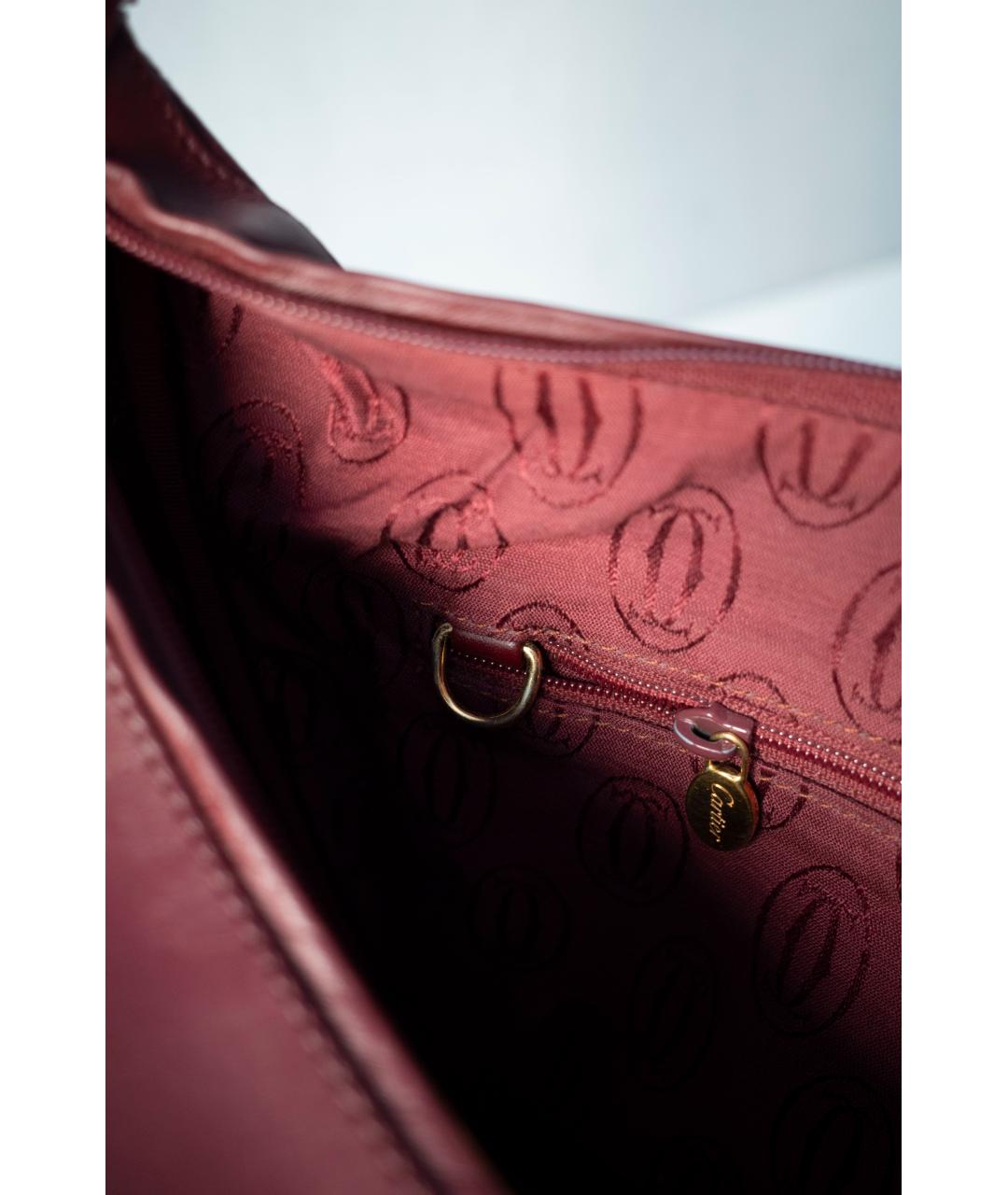 CARTIER Бордовая кожаная сумка через плечо, фото 6