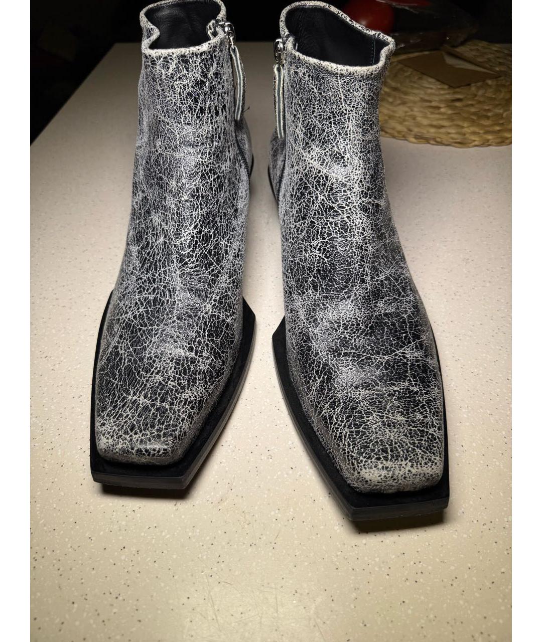 DIESEL Антрацитовые кожаные высокие ботинки, фото 8