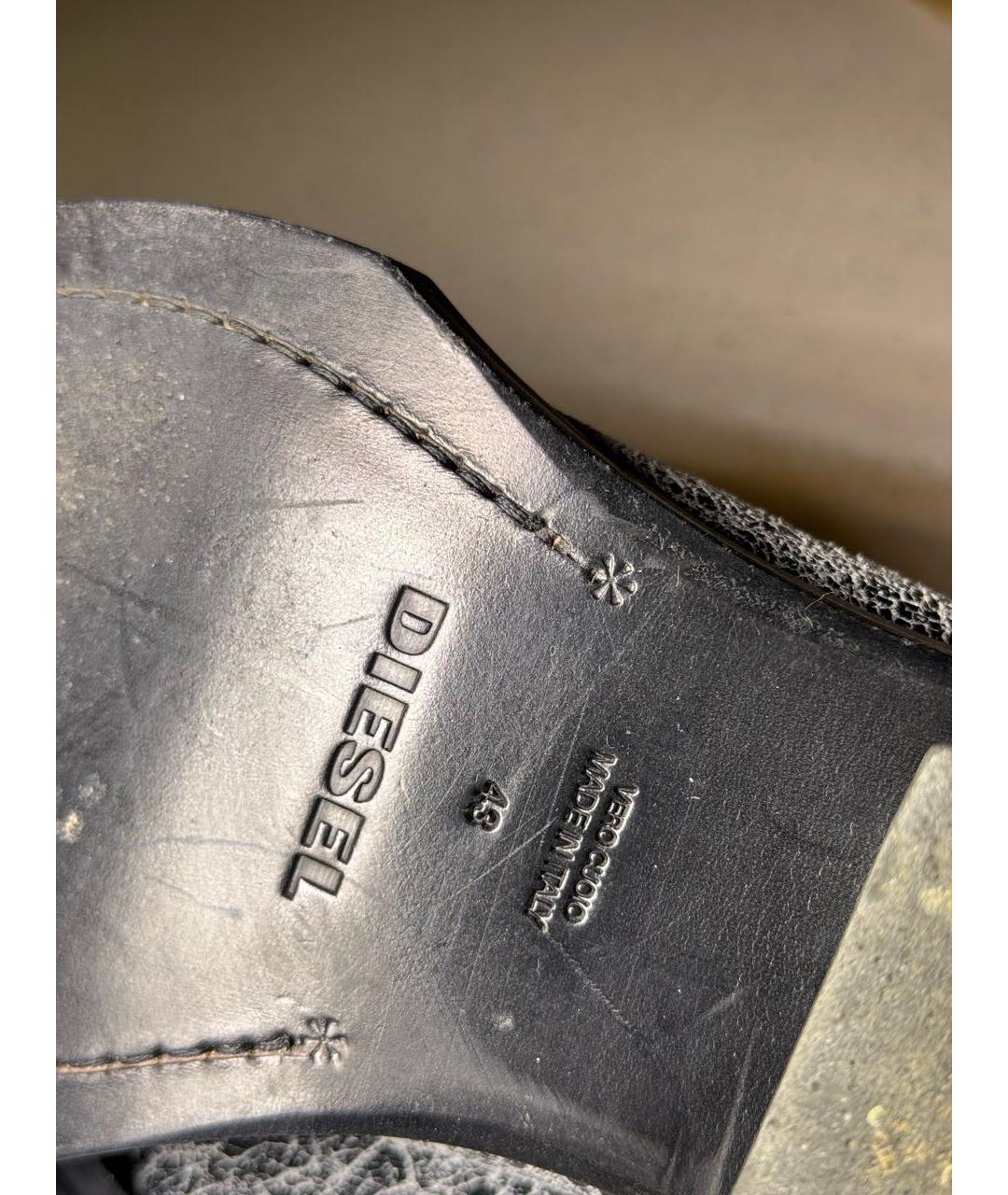 DIESEL Антрацитовые кожаные высокие ботинки, фото 6