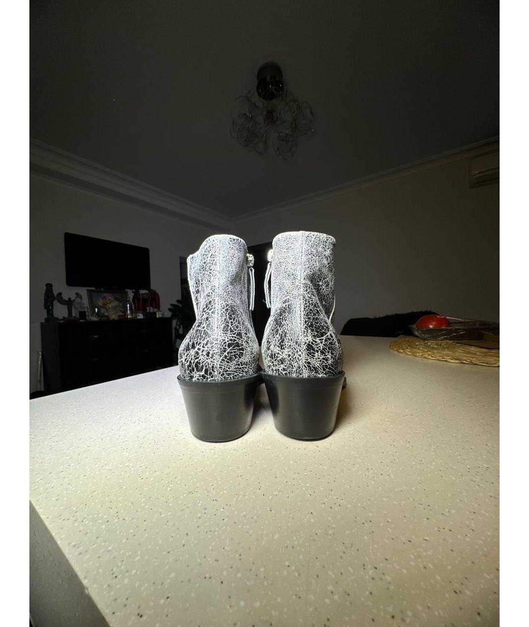 DIESEL Антрацитовые кожаные высокие ботинки, фото 4