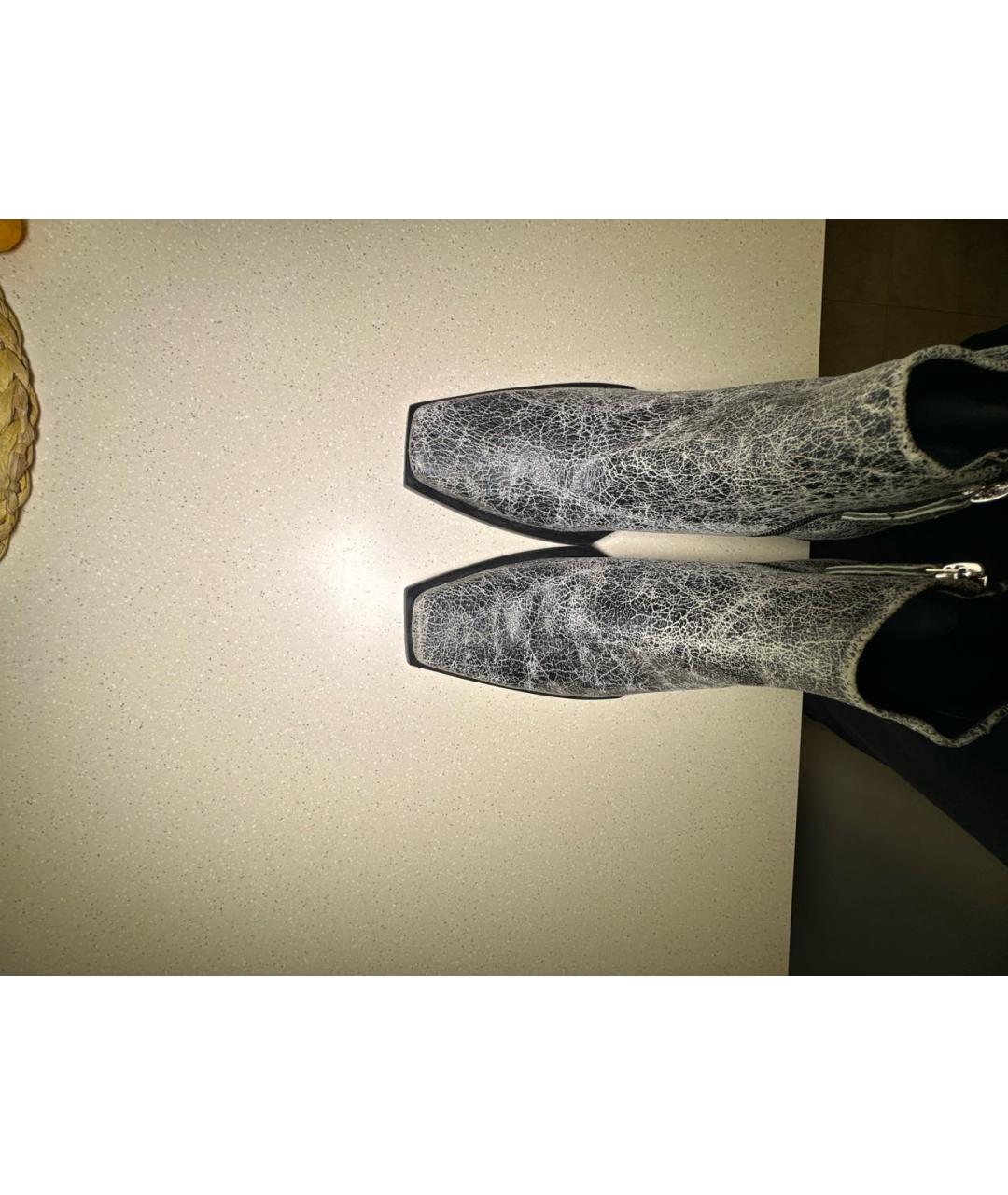 DIESEL Антрацитовые кожаные высокие ботинки, фото 3