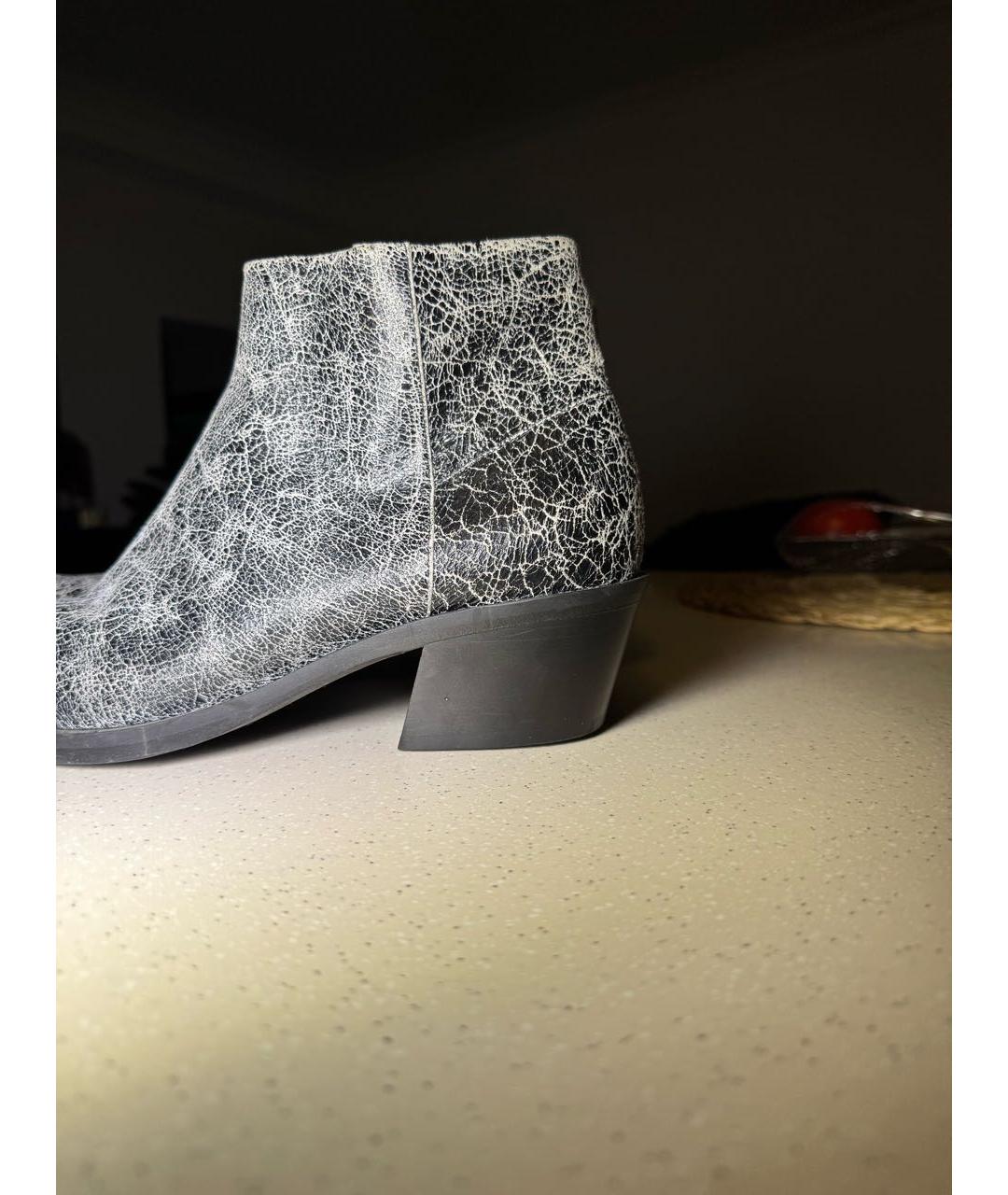 DIESEL Антрацитовые кожаные высокие ботинки, фото 5