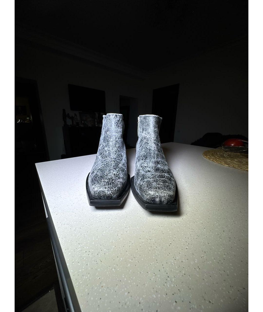 DIESEL Антрацитовые кожаные высокие ботинки, фото 2